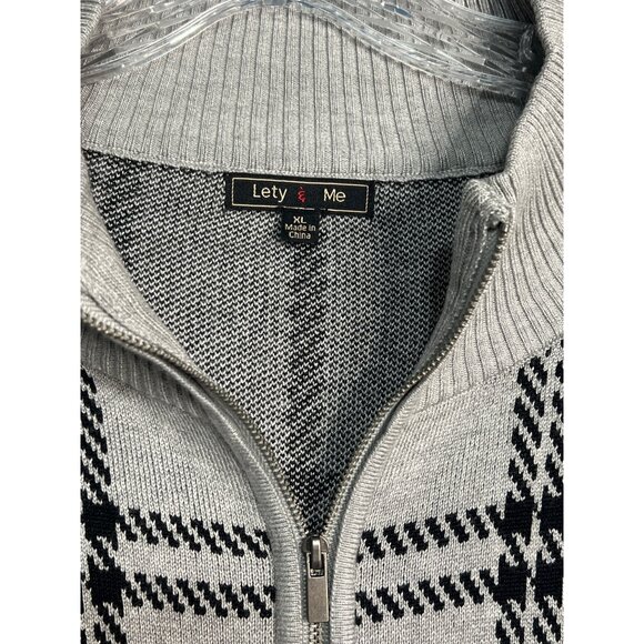 Lety & Me Womens XL Full-Zip Plaid Cardigan Sweater - Picture 3 of 7